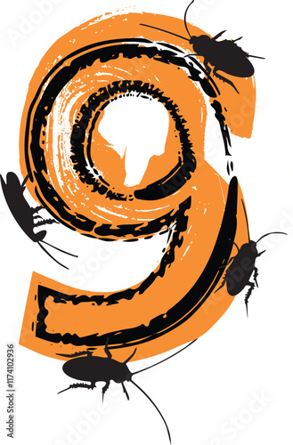 Number 9 filled with cockroaches and bugs.