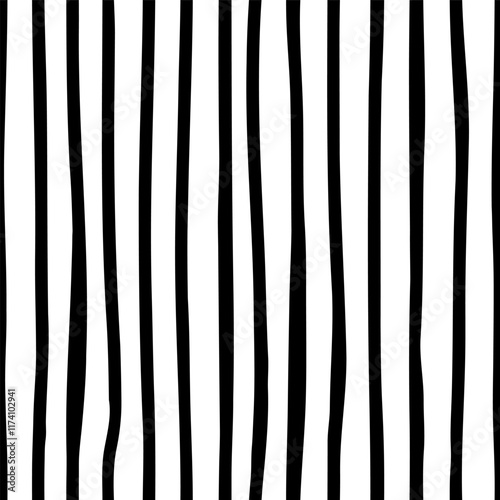 Small dash seamless pattern. Abstract striped background with bold hand drawn black and white lines. Modern yet timeless design, ideal for branding, packaging, or web graphics. Vector illustration