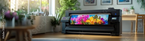 Creative printing action interior studio digital artwork bright environment wide angle modern technology insights