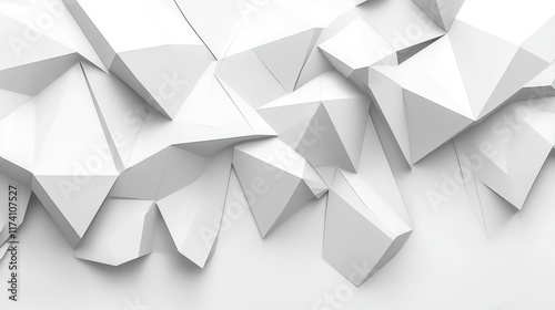 Abstract white low poly geometric background.