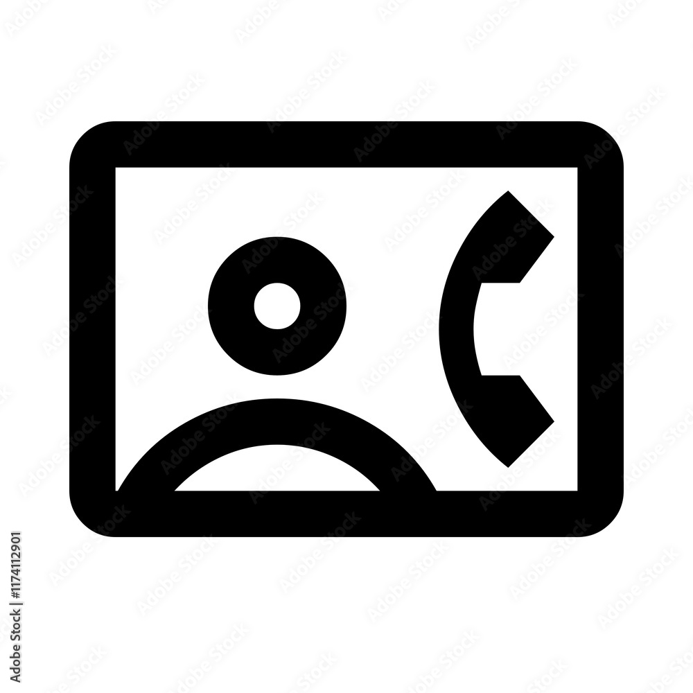 Black contact icon in round a clear background Black contact icon in round a clear background