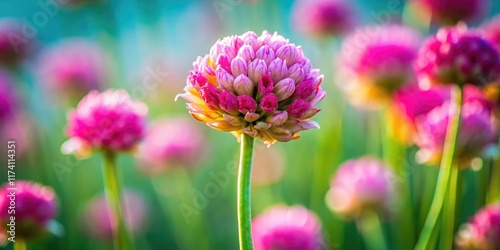 Delicate Sea Pink buds unfurl in a vibrant spring bloom across the Netherlands.