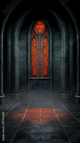 Dark Gothic Hall 3D Illustration