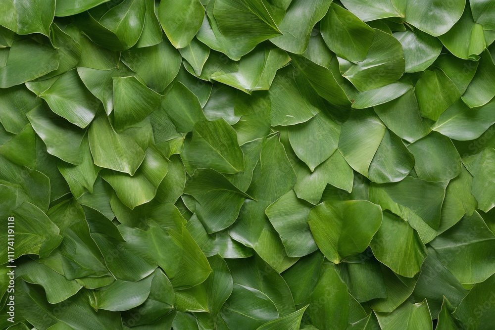 Obraz premium Lush green leaves background texture, nature wall, backdrop