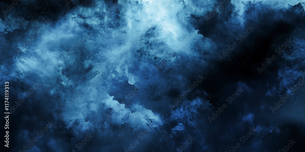 Abstract Blue Swirling Clouds Creating a Mysterious and Calm Atmosphere Abstract Blue Swirling Clouds Creating a Mysterious and Calm Atmosphere