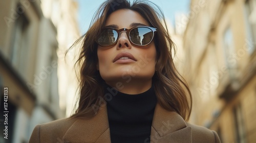 Wallpaper Mural Stylish woman in sunglasses, city street. Torontodigital.ca