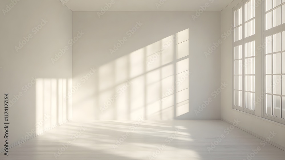 Fototapeta premium A simple, uncluttered room with a clean, white interior design