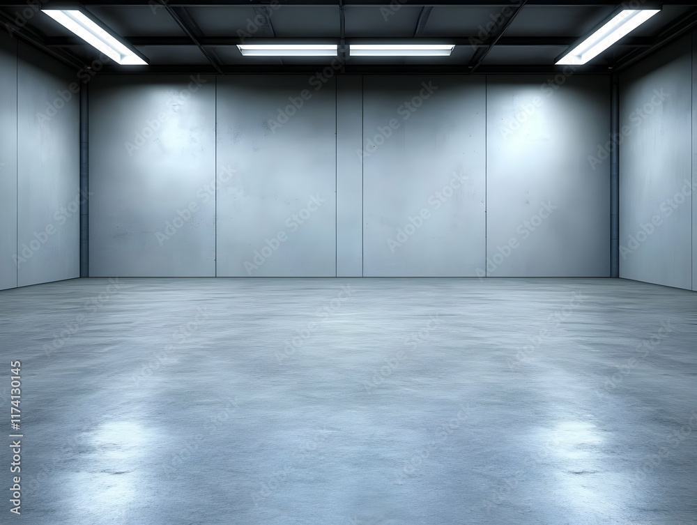 Empty Industrial Space 3D Render Empty Industrial Space 3D Render