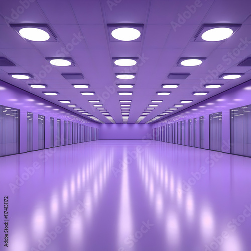 Purple 3D Corridor Abstract Background
