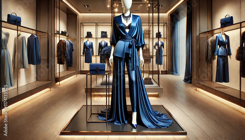 Blue fashion display