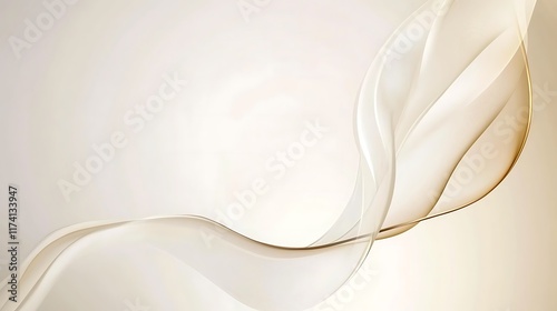 Abstract Beige and Gold Swirling Waves Design