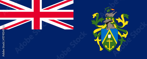 Flag of Pitcairn Islands, long version, Vector Images