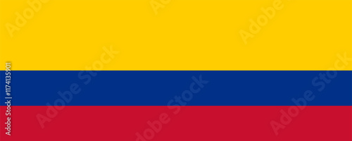 Flag of Colombia, long version, Vector Images