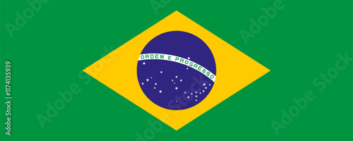 Flag of Brazil, long version, Vector Images