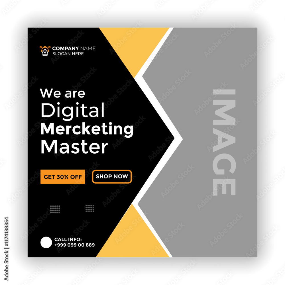 Fototapeta premium Digital marketing agency your Business web banner and social media post template