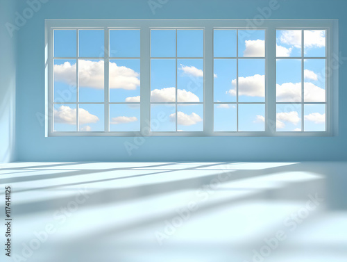 Blue Room 3D Render  Sky View