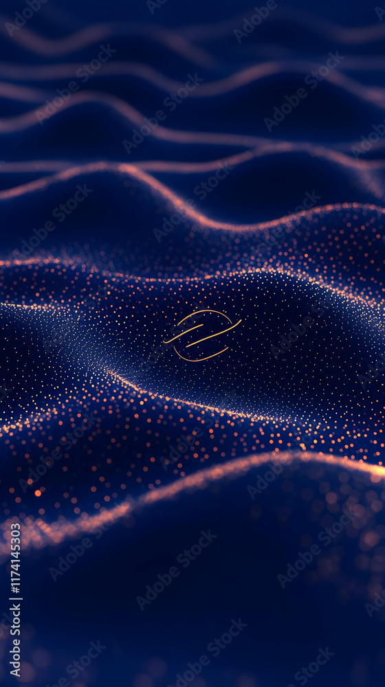 Abstract 3D Background, Glittering Waves Abstract 3D Background, Glittering Waves