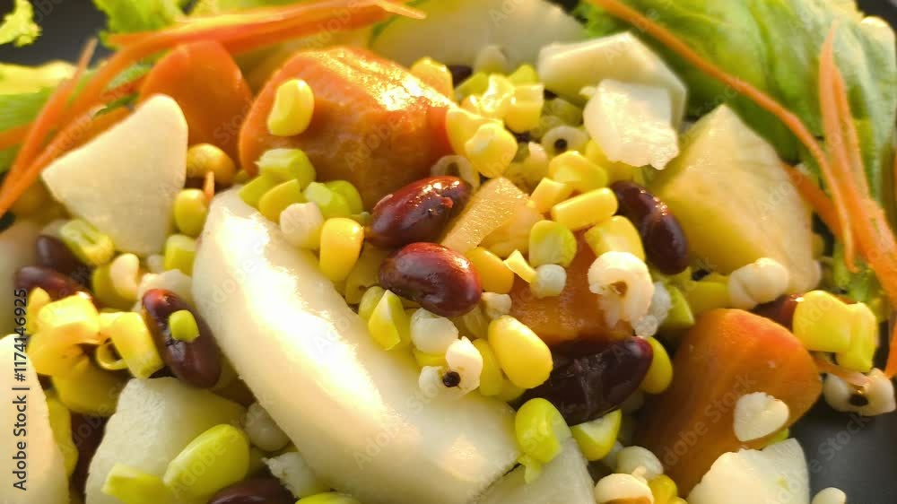 Vegetables salad in plate, in door Chiangmai Thailand. Vegetables salad in plate, in door Chiangmai Thailand.