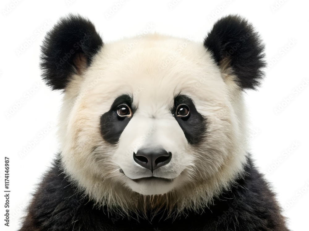 Naklejka premium A breathtaking panoramic view captures a majestic panda, a stunning AI-generated wildlife photograph.