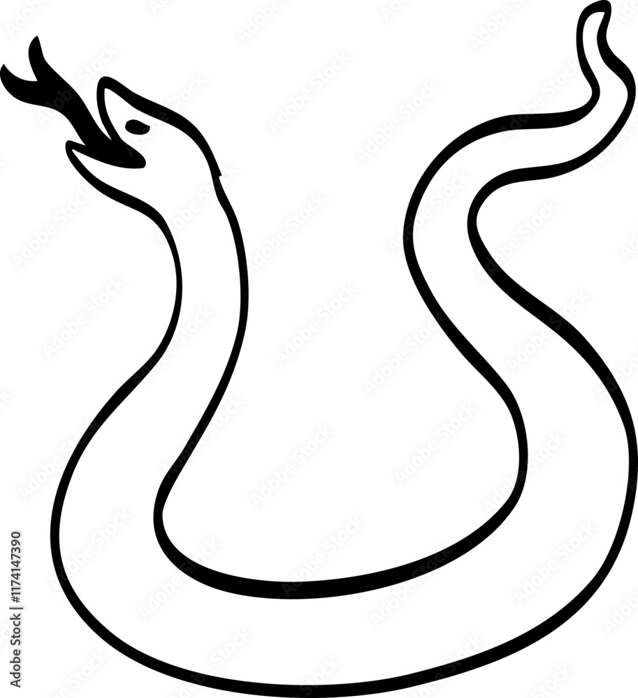hand drawn cute cartoon of snake illustration. hand drawn cute cartoon of snake illustration.