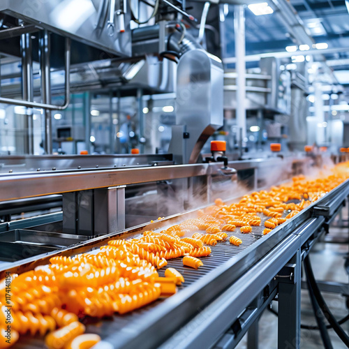 food processing plant with heat treatment technology and industrial equipment