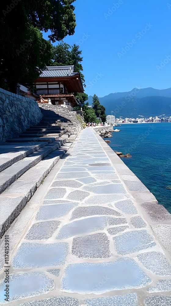 Coastal Stone Path Illustration Coastal Stone Path Illustration
