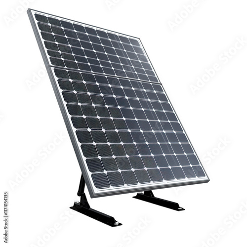 a solar panel mounted on a stand. designed to capture sunlight and convert it into electrical energy this renewable energy source is essential for sustainable power generation and reducing carbon emis