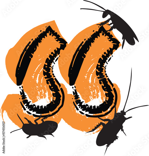 Symbol filled with cockroaches and bugs.