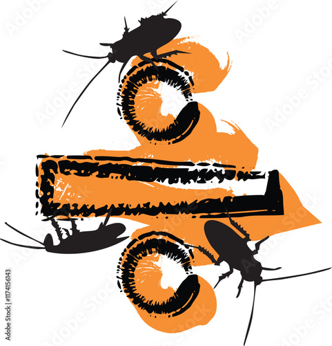 Symbol filled with cockroaches and bugs.