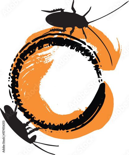 Symbol filled with cockroaches and bugs.