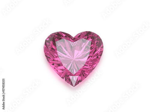 Pink heart shape diamond with high quality, transparent background