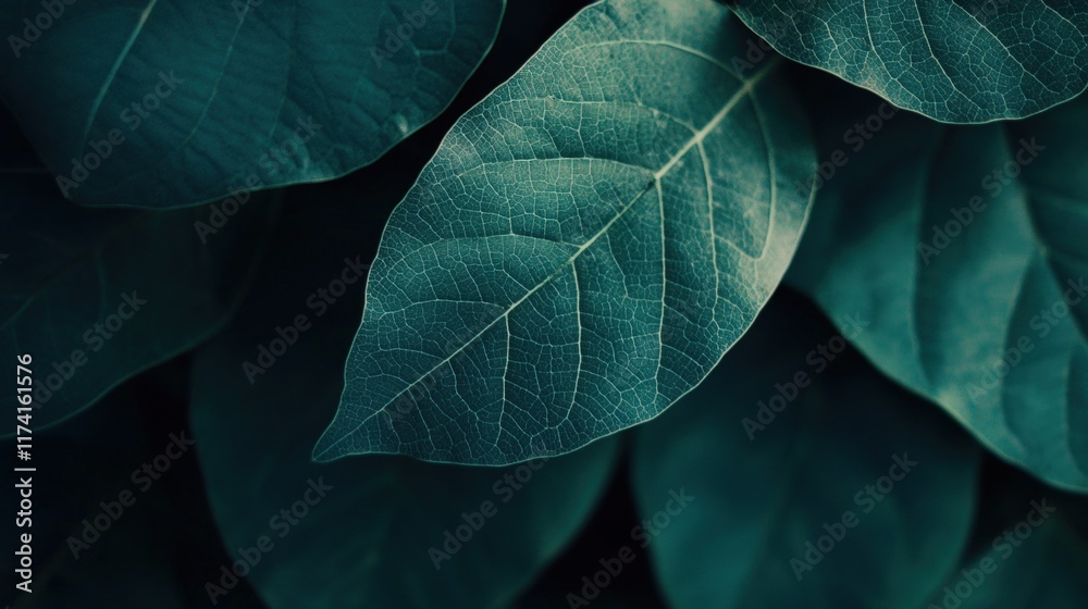 Obraz premium Close up of green natural leaf