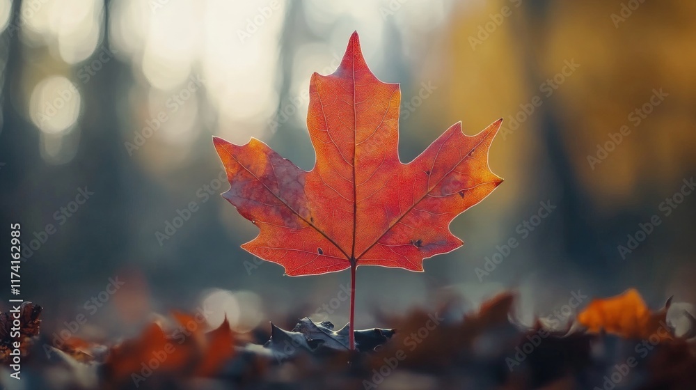 Fototapeta premium Dry maple leaf close up