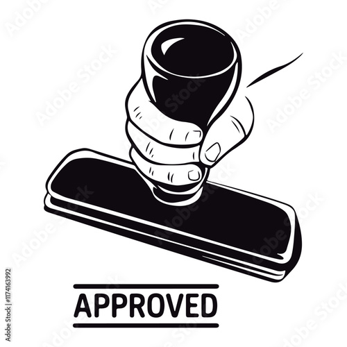 An approved rubber stamp on a white backdrop
