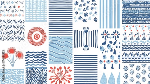 Boldly woven traditional patterns with intricate ornamental details, featuring rich colors and cultural influences