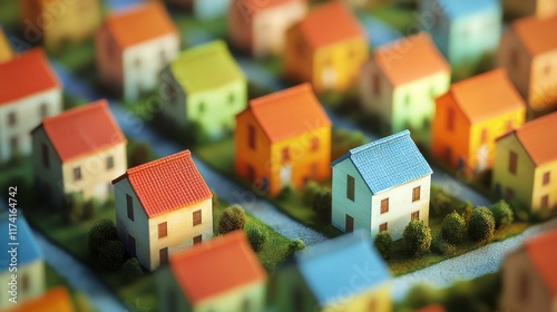 Vibrant 3D Rural Community in Warm Light