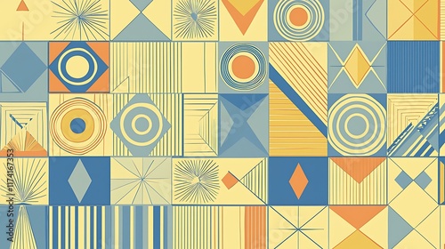 Abstract ethnic artwork with artistic flair, showcasing colorful patterns and bold cultural motifs