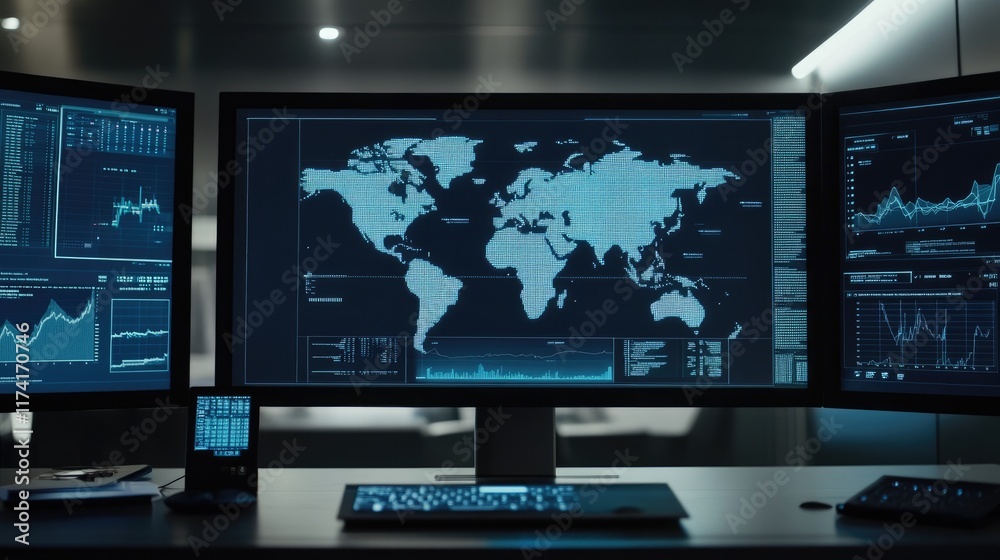 A workspace showing market volatility graphs on a computer screen with a clean background. A workspace showing market volatility graphs on a computer screen with a clean background.