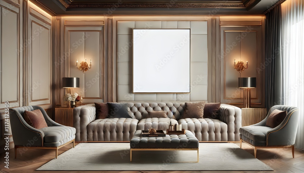 a close up of a living room with a couch and chairs a close up of a living room with a couch and chairs