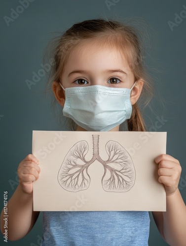 Tuberculosis awareness: lung depiction, health education, disease care, respiratory focus, medical illustration, infection prevention, diagnostic insight, global outreach, pulmonary model. photo