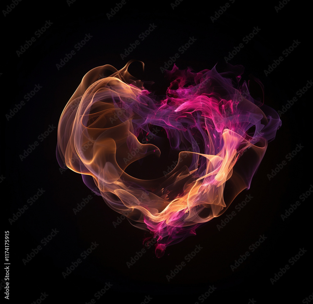 Obraz premium Heart made of fire