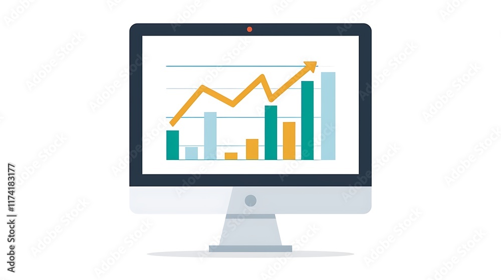 A digital dashboard on a computer screen showing a colorful success graph with rising bars and arrows, symbolizing business progress and success.
A digital dashboard on a computer screen showing a colorful success graph with rising bars and arrows, symbolizing business progress and success.