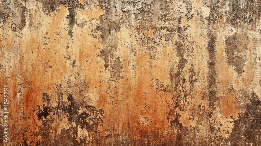 Weathered Orange Wall Texture, Rustic Background Weathered Orange Wall Texture, Rustic Background