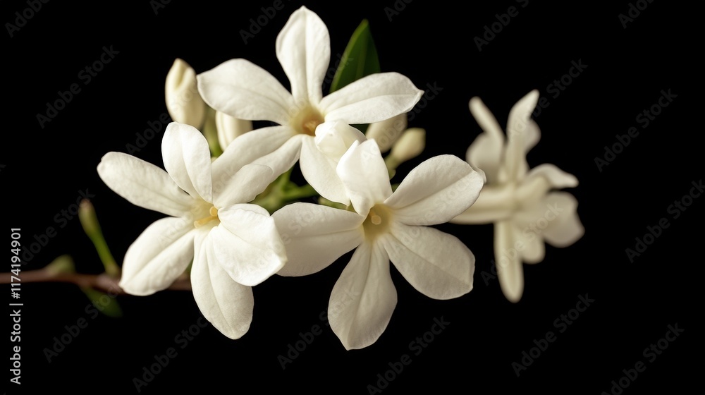 Obraz premium Jasmine flower on black background