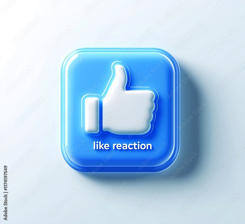 Blue Social Media Like Button Icon for Online Engagement and Interaction : Generative AI Blue Social Media Like Button Icon for Online Engagement and Interaction : Generative AI
