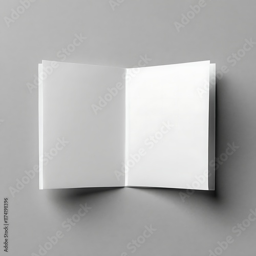 empty invitation paper bi-fold horizontal vertical isolated on gray background photo