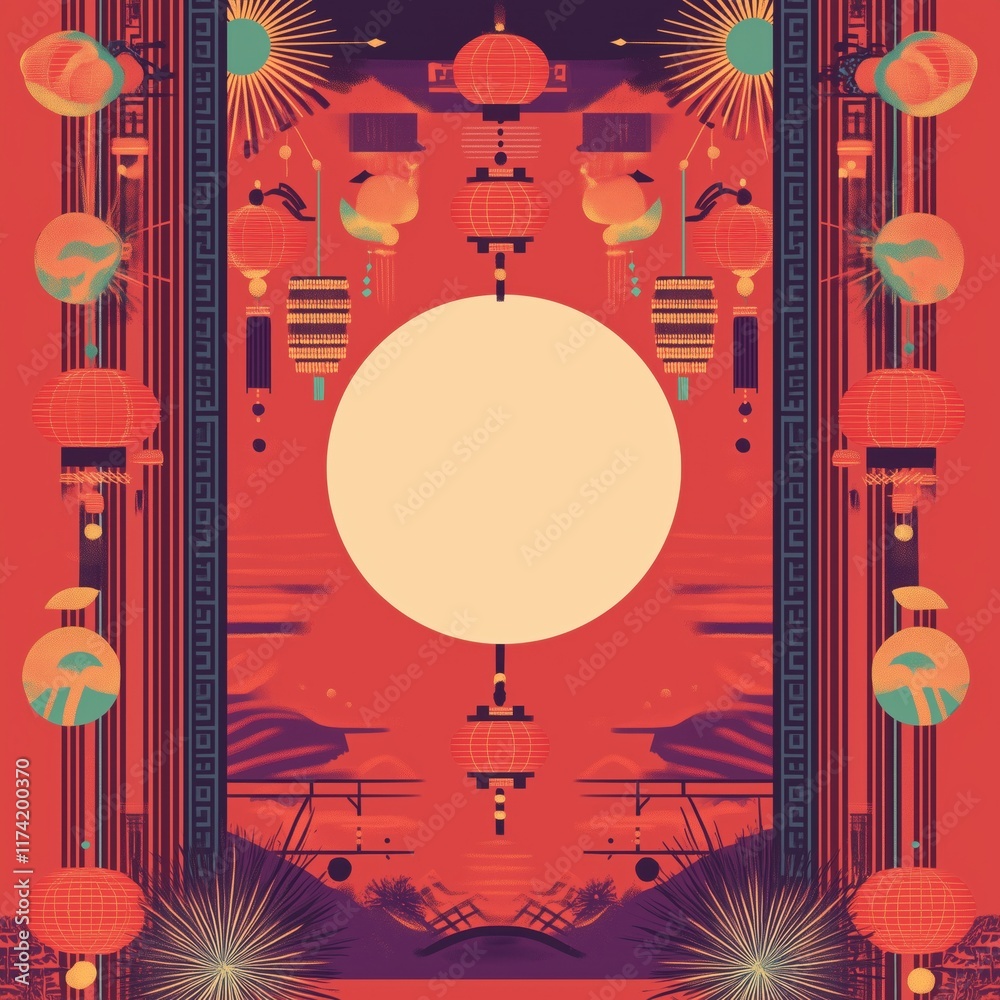 Obraz premium Chinese style lunar new year background