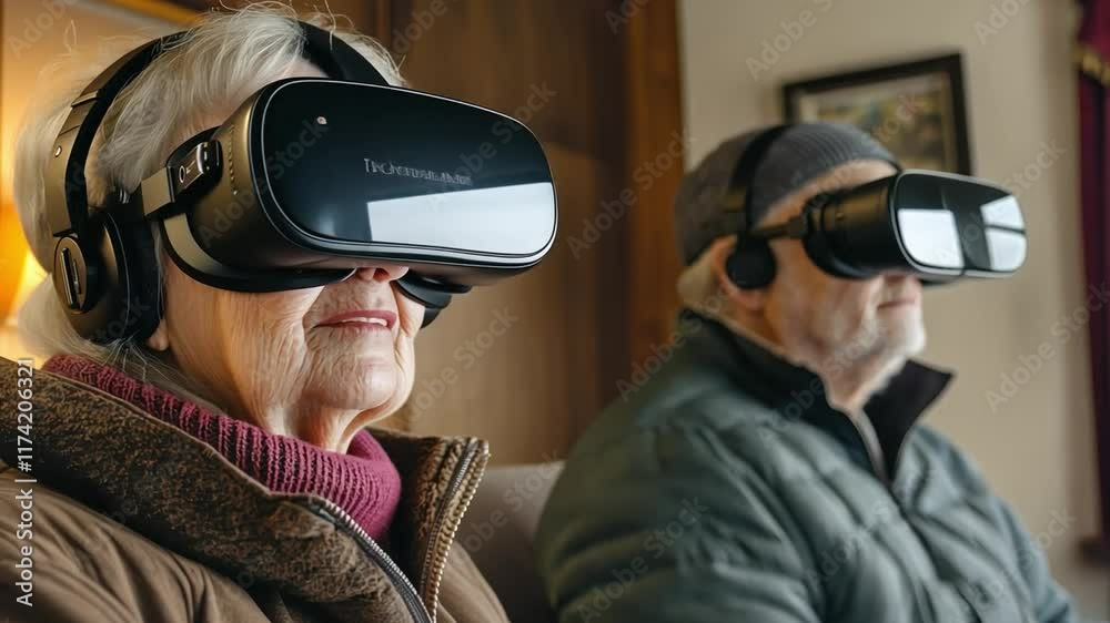 Elderly individuals use virtual reality venues to connect with loved ones in distant locations, fostering stronger family ties. Elderly individuals use virtual reality venues to connect with loved ones in distant locations, fostering stronger family ties.