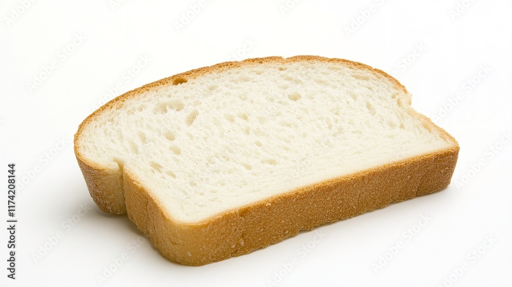 Minimalist Slice of White Bread on Clean White Background Highlighting Simplicity and Elegance Minimalist Slice of White Bread on Clean White Background Highlighting Simplicity and Elegance