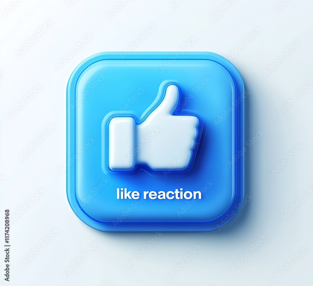 Blue Social Media Like Button Icon for Digital Connection and Approval : Generative AI Blue Social Media Like Button Icon for Digital Connection and Approval : Generative AI